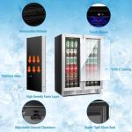 Stopsad 176 Can Freestanding Beverage Refrigerator with LED