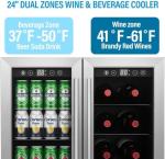 Stopsad 176 Can Freestanding Beverage Refrigerator with LED