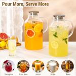 2-Pack 1 Gallon Glass Pitchers with Lids