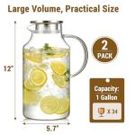 2-Pack 1 Gallon Glass Pitchers with Lids