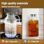 2-Pack 1 Gallon Glass Pitchers with Lids
