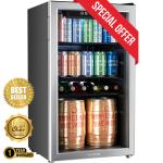 hOmeLabs 120 Can Beverage Cooler with Glass Door