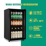 WANAI Black Mini Beverage Fridge for 125 Cans