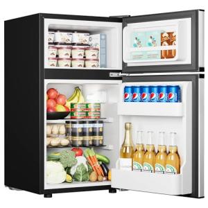 EUHOMY 3.2 Cu.Ft. 2-Door Drink Fridge
