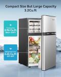 EUHOMY 3.2 Cu.Ft. 2-Door Drink Fridge