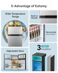 EUHOMY 3.2 Cu.Ft. 2-Door Drink Fridge