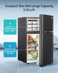 EUHOMY 3.2 Cu.Ft. 2-Door Drink Fridge