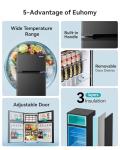 EUHOMY 3.2 Cu.Ft. 2-Door Drink Fridge