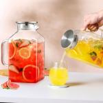 2 Pack 1 Gallon Glass Pitchers with Lid