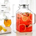 2 Pack 1 Gallon Glass Pitchers with Lid
