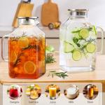 2 Pack 1 Gallon Glass Pitchers with Lid