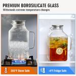 2 Pack 1 Gallon Glass Pitchers with Lid