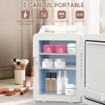 Advwin 12L Mini Fridge with LED Light Mirror