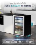 EUHOMY Mini Drink Fridge with Glass Door, 145 Cans
