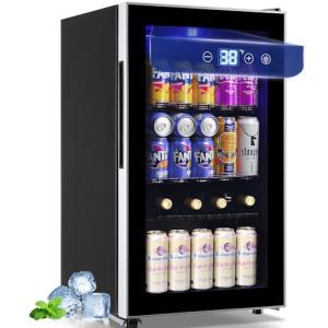 WANAI Black Mini Beverage Fridge for 125 Cans