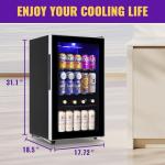 WANAI Black Mini Beverage Fridge for 125 Cans