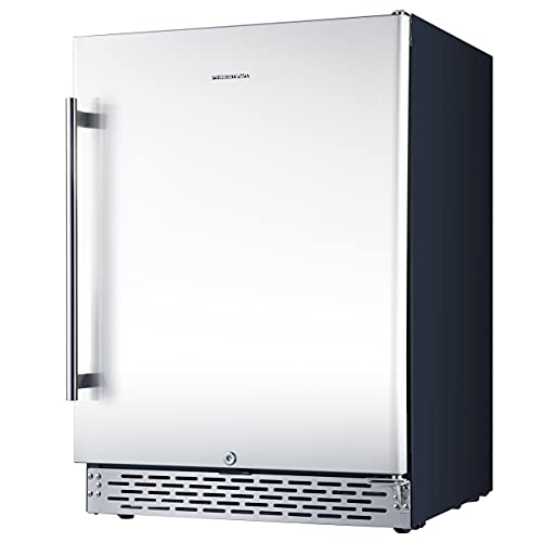 Phiestina 24 Inch Beer Froster Beverage Cooler Refrigerator - 175 Can Built-in or Free Standing Beverage Fridge with Stainless Steel Door for Soda Beer or Wine - Drink Fridge For Home Bar or Office