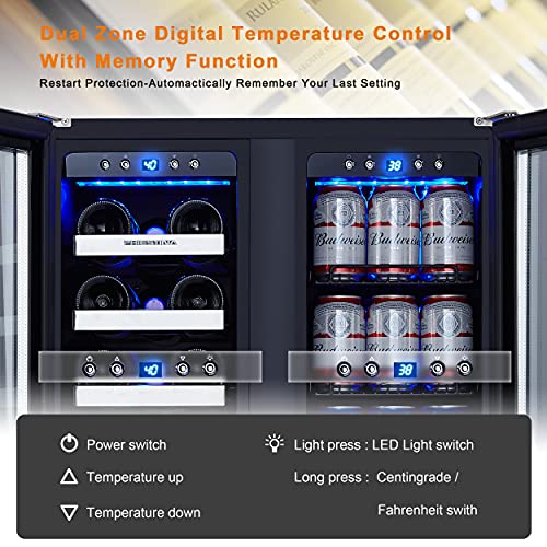 Phiestina 24-Inch Dual Zone Beverage Cooler