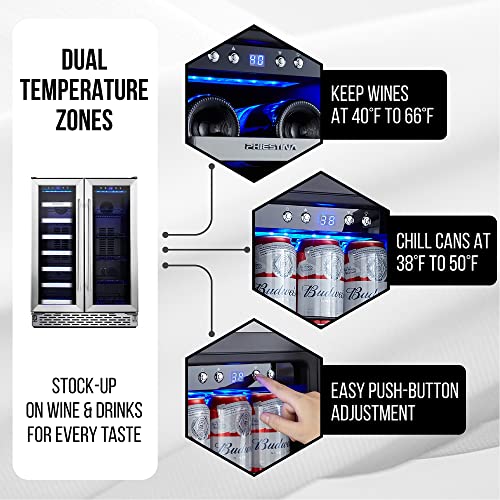 Phiestina 24-Inch Dual Zone Beverage Cooler