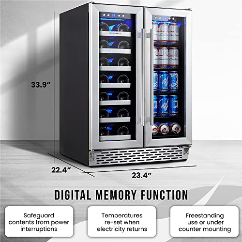Phiestina 24-Inch Dual Zone Beverage Cooler