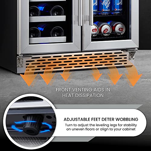 Phiestina 24-Inch Dual Zone Beverage Cooler