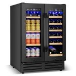 24 Inch Black Dual Zone Wine and Beverage Cooler