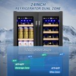24 Inch Black Dual Zone Wine and Beverage Cooler