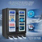 24 Inch Black Dual Zone Wine and Beverage Cooler