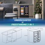 24 Inch Black Dual Zone Wine and Beverage Cooler