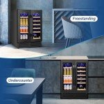 24 Inch Black Dual Zone Wine and Beverage Cooler