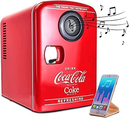 Coca-Cola Mini Fridge with Built-in Speaker