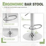 Modern Adjustable White Bar Stools - Set of 2