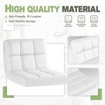 Modern Adjustable White Bar Stools - Set of 2
