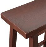 Walnut Saddle-Seat Kitchen Counter Stools - Set of 2