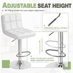 Modern Adjustable White Bar Stools - Set of 2