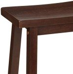 Walnut Saddle-Seat Kitchen Counter Stools - Set of 2
