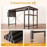 CubiCubi 40-Inch L-Shaped Corner Desk, Deep Brown