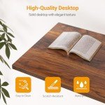 CubiCubi 40-Inch L-Shaped Corner Desk, Deep Brown