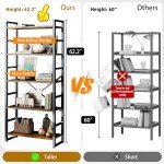 Modern 5-Tier Rustic Brown Bookshelf for Storage