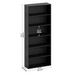 Tall 6-Tier Iron Bookshelf for Home Decor