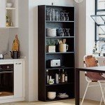 Tall 6-Tier Iron Bookshelf for Home Decor