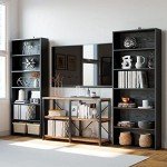 Tall 6-Tier Iron Bookshelf for Home Decor