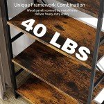 Modern 5-Tier Rustic Brown Bookshelf for Storage