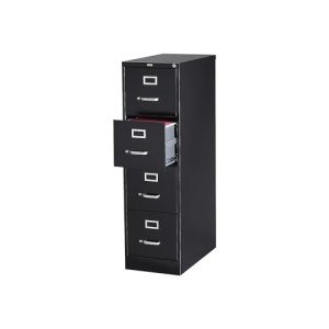 Black 4-Drawer Locking Vertical File Cabinet