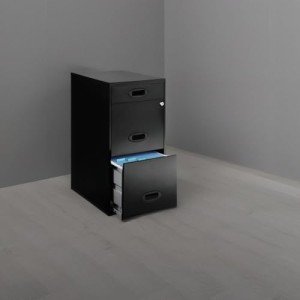 Realspace® SOHO 3-Drawer Vertical File Cabinet - Black