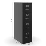 Black 4-Drawer Locking Vertical File Cabinet