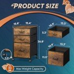 Rustic Brown Rolling File Cabinet with 3 Drawers