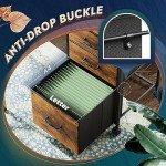 Rustic Brown Rolling File Cabinet with 3 Drawers