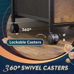 Rustic Brown Rolling File Cabinet with 3 Drawers