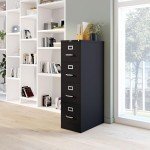 Black 4-Drawer Locking Vertical File Cabinet